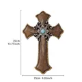 Cruz de pared gótica clásica de resina con intrincados motivos florales decoro - Estilo de Patrón Calado (15059) / 35x23cm
