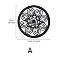 Black round wooden wall art carving mandala bohemian floral decor 25cm variant A - Window Lattice Round Plaque Style (A)