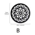 Bohemian round wooden carved wall decor mandala art hanging 25cm black SKU B variant - Window Lattice Round Plaque Style (B)