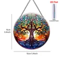 Décoration suspendue en acrylique Arbre de vie 15cm style vitrail - 15cm / Arbre de Vie A