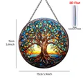 Décoration suspendue en acrylique Arbre de Vie, diamètre 15 cm, design plat 2D - 15cm / Arbre de Vie B
