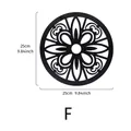 Round bohemian wooden wall art decor black hollow carved hanging pendant 25cm diameter - Window Lattice Round Plaque Style (F)