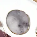 Elegant purple resin agate palette with gold rim for professional nail art display tray - Gray