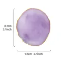 Professional purple resin nail art palette with gold rim and agate-style finish - Purple