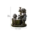 Vintage resin garden sculpture featuring children playing with water, 14cm height - Water Barrel Style (B) / 14x11.7cm