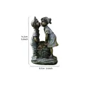 Vintage resin sculpture of kissing boy and girl, 14.2cm height, bronze finish decoration - Kissing Style (C) / 14.2x8.7cm