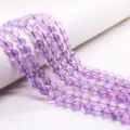 Detailed view of natural ice-type lavender amethyst round beads for DIY jewelry making - Natural Lavender Purple Jade (Ice Transparent)