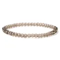 Detailed macro view of 4mm natural smoky quartz beaded bracelet on a clean white background - 4mm / Tea Glass (L199)