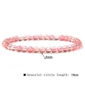 Detailed macro view of a 4mm pink crystal beaded bracelet with 19cm circle length - 4mm / Watermelon red