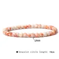 Detailed view of 4mm marbled stone beaded bracelet with 19cm circle length annotation - 4mm / Red Vein Jasper (L199)
