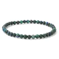 Detailed view of 4mm natural green and blue azurite beaded stretch bracelet - 4mm / Phoenix Lapis (L199)