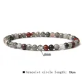 Detailed view of 4mm mixed natural stone beaded bracelet with 19cm circle length - 4mm / African Bloodstone (L199)