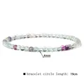 Detailweergave van een 4 mm natuurstenen kralenarmband met een omtrek van 19 cm. - 4mm / Kleurrijke Fluoriet (L199)
