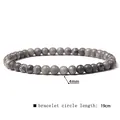 4mm grey map stone beaded bracelet with 19cm circumference for minimalist style - 4mm / Map Jasper (L199)