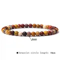 4mm natural stone beaded bracelet showing 19cm circle length measurement detail - 4mm / Egg Yolk Stone (L199)