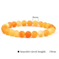 8mm natural orange striped agate stone bead stretch bracelet with 19cm circle length - 19cm / Orange Weathered Agate