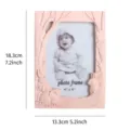 Decorative pink resin photo frame with cute rabbit relief, 4x6 inch, 18.3x13.3cm size - Pink
