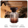 110ml Auto-Aromatherapie-Ornament mit achteckiger bernsteinfarbener Glasflasche und Sandelholz - Sandelholz Rauch