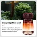 Car aromatherapy ornament with Snowy Ridge Moss scent in amber glass bottle - Snow Ridge Moss