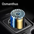 Osmanthus-Duft Auto-Aromatherapie-Diffusor mit blau-goldener Metalloberfläche - Plastikflasche--Duftblüte (Mittel)