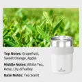 Weißer Auto-Fester-Duftbalsam-Diffusor mit Sandelholz-Oolong-Tee-Duft und Silberdeckel - Sandelholz-Oolong-Tee / Weiß