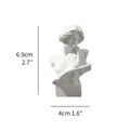 Elegant mini white Greek goddess bust sculpture for home office decor, height 6.9cm - 6.9x4cm