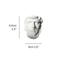 Mini white geometric Greek god head sculpture ornament 4.9cm height - Lucius / 4.9x4cm