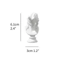 Mini Greek David bust sculpture, 6.1cm height, white resin ornament for home decor - 6.1x3cm