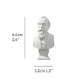 Miniature white resin Brahms bust sculpture for home decor, 6.6cm height dimensions - 6.6x3.2cm