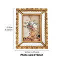 Cadre photo doré vintage de style classique avec bords en miroir biseauté 4x6 pouces - Style Doré à Motif de Volutes Miroir / 6 Pouces