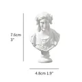 Classical Greek female bust sculpture ornament, 3-inch mini resin statue for home decor - 7.6x4.8cm