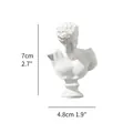 Mini white Greek male bust statue ornament, 7cm height dimensions for home decoration - 7x4.8cm