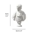 Miniature classical male bust sculpture with 8cm height and 5cm width dimensions - 8x5cm