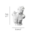Classic white David bust statue miniature ornament with 7cm height size measurements - 7x5.1cm