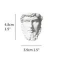 Miniature classical David bust sculpture, 4.8cm white resin statue for home desk decor - 4.8x3.9cm