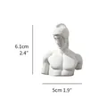 Miniature Ancient Greek male bust sculpture with helmet height 6.1cm classic white ornament - Mars / 6.1x5cm