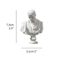 Miniature ancient Greek philosopher bust sculpture white resin home ornament 7.3cm height - 7.3x5.1cm