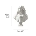 Mini white resin bust sculpture home decor statue with 7.1cm height measurement - 7.1x5cm