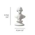 White mini resin bust statue sculpture for home decor with 6.7x4.1cm size labels - Mozart / 6.7x4.1cm