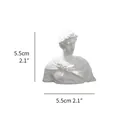Mini white Greek classical bust sculpture for home decor, dimensions 5.5cm by 5.5cm - 5.5x5.5cm