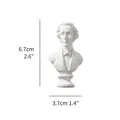 Miniature white classical Chopin bust sculpture statue for elegant home decoration - 6.7x3.7cm