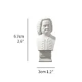 Classic miniature white resin J.S. Bach bust statue figurine for home decor 6.7cm - 6.7x3cm