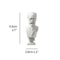 Miniature white Tchaikovsky bust statue sculpture with 6.8cm height dimensions marked - 6.8x2.8cm