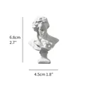 Miniature white classical resin bust sculpture of Beethoven for elegant home decor - 6.8x4.5cm