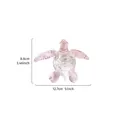 Macro view showing dimensions of pink crystal sea turtle figurine, 12.7cm length. - Turtle Ornament / 12.7x8.8cm / Pink