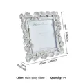 Silver ginkgo leaf resin photo frame 18x17.5cm for 5x5 inch pictures - 5x5 Retro Silver