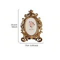 Cadre photo ovale orné en résine doré antique pour décor de table vintage 4x6 pouces - 6 Pouces (Intérieur 10.5x15cm) / Or antique