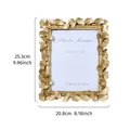 Decorative golden ginkgo leaf resin photo frame with 6x8 inch display size - 8 Inch Retro Gold