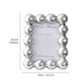Marco de fotos plateado con textura de perlas 6x8 pulg decorativo elegante - 8 Pulgadas / Plateado