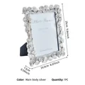 Silver ginkgo leaf relief resin photo frame 6x8 inch tabletop display with dimensions - 8 Inch Retro Silver